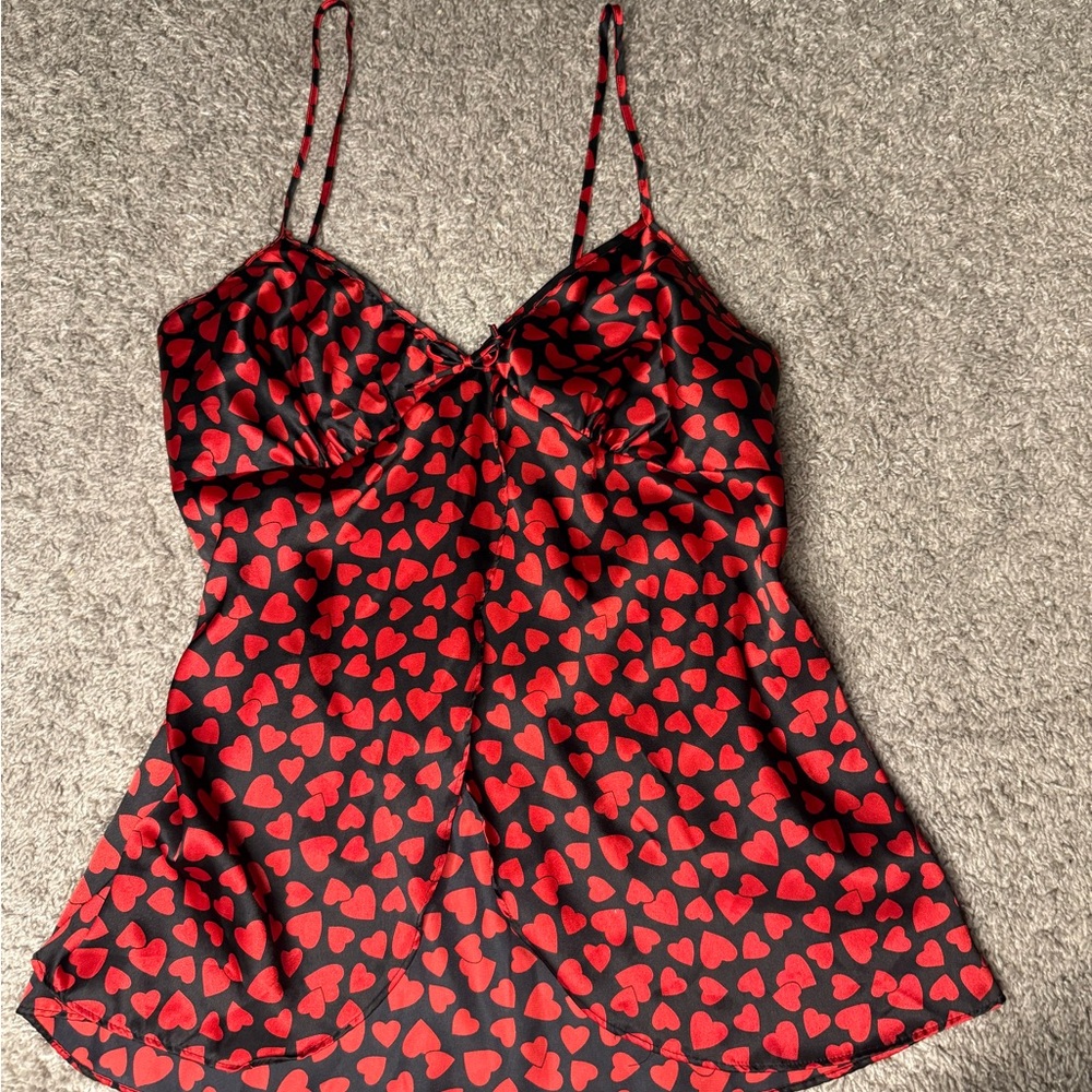 Avon Black and Red Heart Camisole
